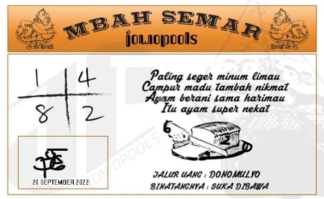 Syair HK Mbah Semar 20 September 2022