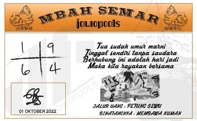 Syair HK Mbah Semar 01 Oktober 2022