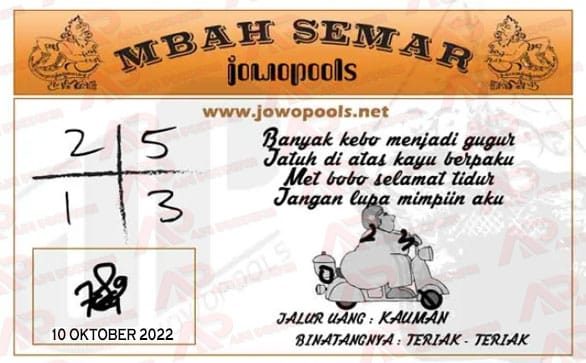 Syair HK Mbah Semar 10 Oktober 2022
