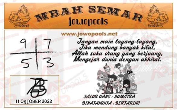 Syair HK Mbah Semar 11 Oktober 2022